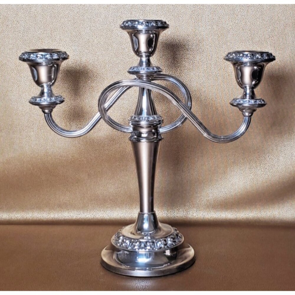 Vintage Silver plated 3 arm candelabra